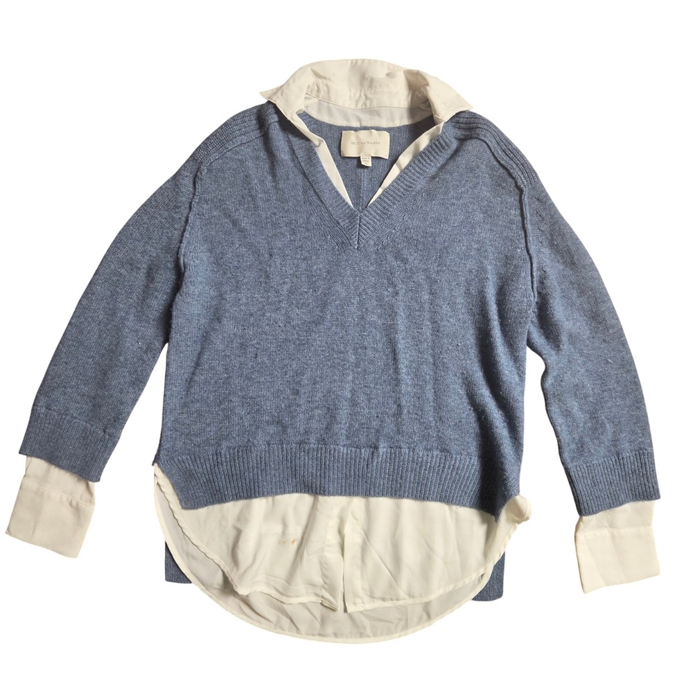 Brochu Walker The Looker Layered V-Neck Sweater S Wool Cashmere Quiet Luxury